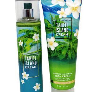 Bath & Body Works Tahiti Island Dream Body Cream & Fragrance Body Mist 2pc Set